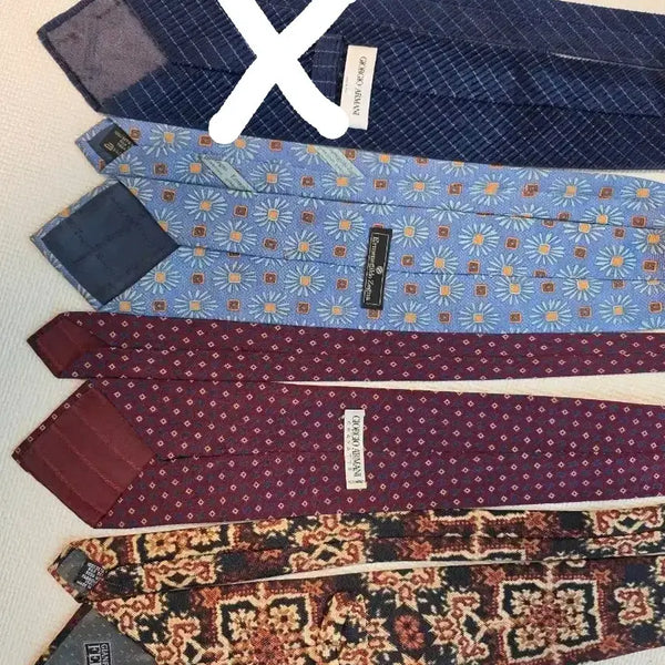 [BUNJANG] Armani, Ferragamo, Zegna Silk Ties Bundle Set (4 pcs) / 아르마니/장페레/제냐 넥타이 3개 일괄판매