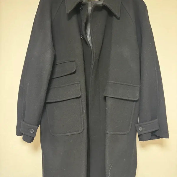 [BUNJANG] Outstanding Black Balmacaan Wool Coat Size 3 / 아웃스탠딩 블랙 발마칸울코트 3사이즈