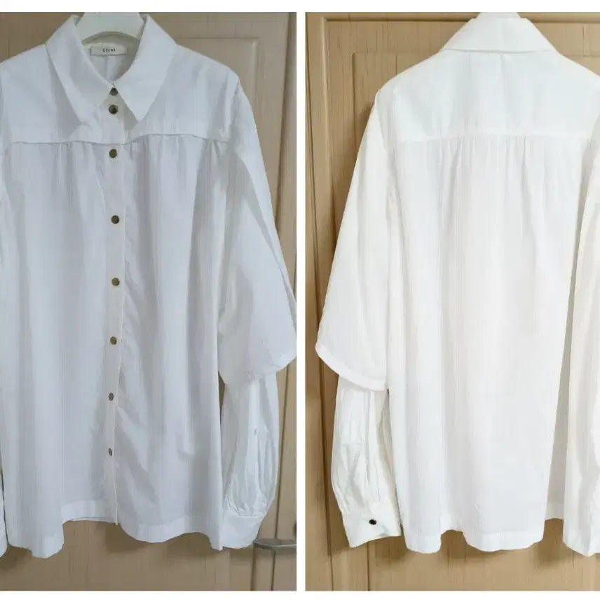 [BUNJANG] Phoebe Philo Era Celine Shirring Balloon Detail Cotton Shirt Blouse / 새상품 피비파일로 셀린느 소매 셔링 벌룬 디테일 셔츠 블라우스