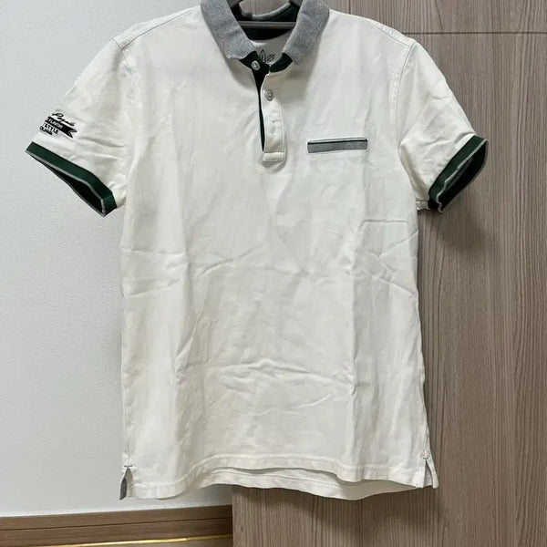 [BUNJANG] White Color Block Short Sleeve Polo Shirt / 화이트 배색 반팔 카라티