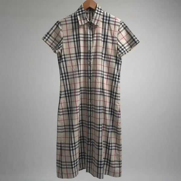 [BUNJANG] Burberry London Nova Check Short Sleeve Shirt Dress Made in Italy / 버버리 런던 이태리 정품 노바체크 반팔 셔츠 원피스 44 55 여름