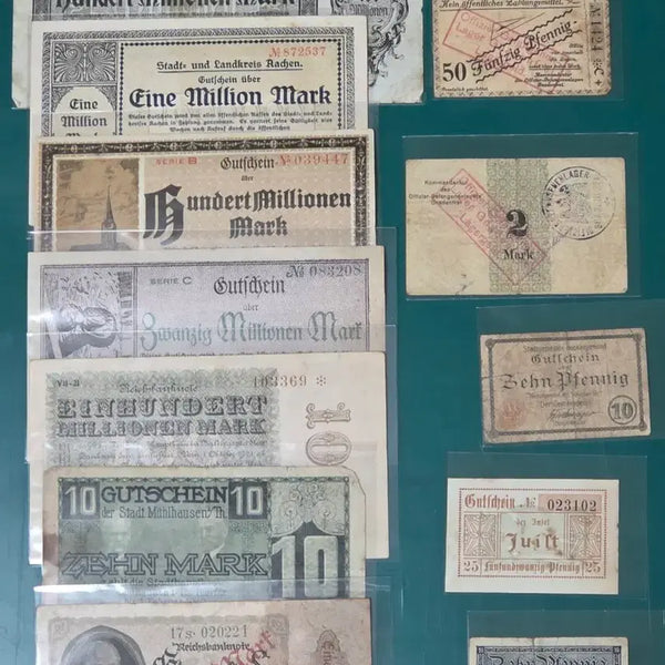[BUNJANG] German Gutschein & Mark Banknotes Collection (12 Types) / 독일 화폐 Gutschein & Mark 지폐 12종