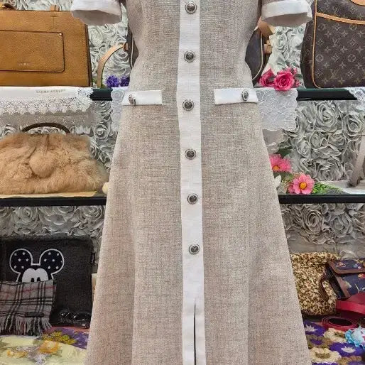[BUNJANG] 100% Linen Long Dress / PINK CUSHION 린넨 100% 롱원피스 (55)