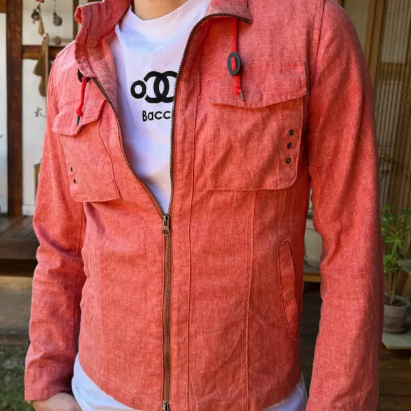 [BUNJANG] Men's Linen Two-Way Zip-Up Jacket / 미친색감 남성 린넨투웨이 집업