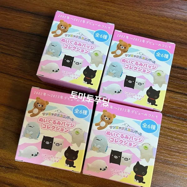[BUNJANG] San-X Character Random Badge Set / 산엑스 인형 뱃지 랜덤 리락쿠마 마메고마 토카게 쿠츠시타냥코