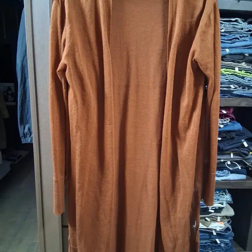 [BUNJANG] Carlyn Brown Long Cardigan (One Size) / 칼린 브라운 롱 가디건(프리사이즈)