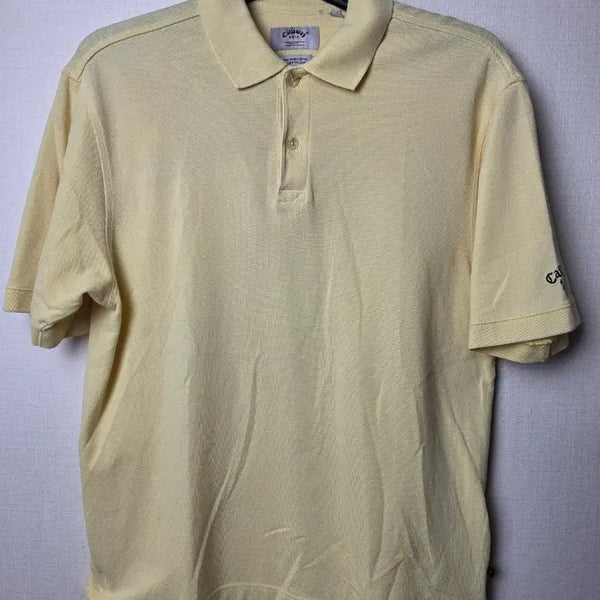 [BUNJANG] Callaway Men's Golf Short Sleeve Polo Shirt Yellow / (95) 캘러웨이 남성골프 반팔 카라티 옐로우