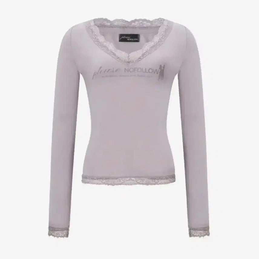 [BUNJANG] Please Follow Kane Lace Long Sleeve Top (Pale Violet) / 플리즈노팔로우 케인 레이스 Kane Lace Long Sleeve Top