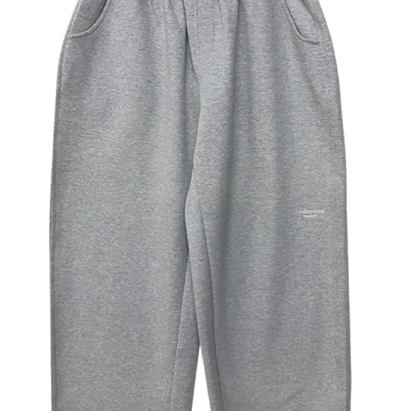 [BUNJANG] Undermycar Classic Logo Baggy Fit Sweatpants Mélange Grey / 언더마이카 무.163 클래식 로고 배기 핏 스웻 팬츠 멜란지 그레이