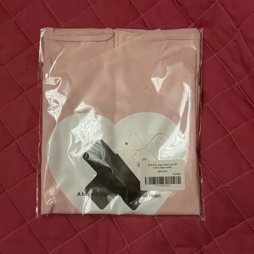 [BUNJANG] Shop Fairy Cross Heart Cut-Off T-Shirt Pink / 샵페어리 크로스 하트 컷오프 티셔츠 핑크