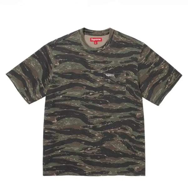 [BUNJANG] Supreme Tiger Camo Short Sleeve Pocket T-shirt 24ss / [슈프림] 숏슬리브 포켓 티셔츠 타이거 카모 24ss