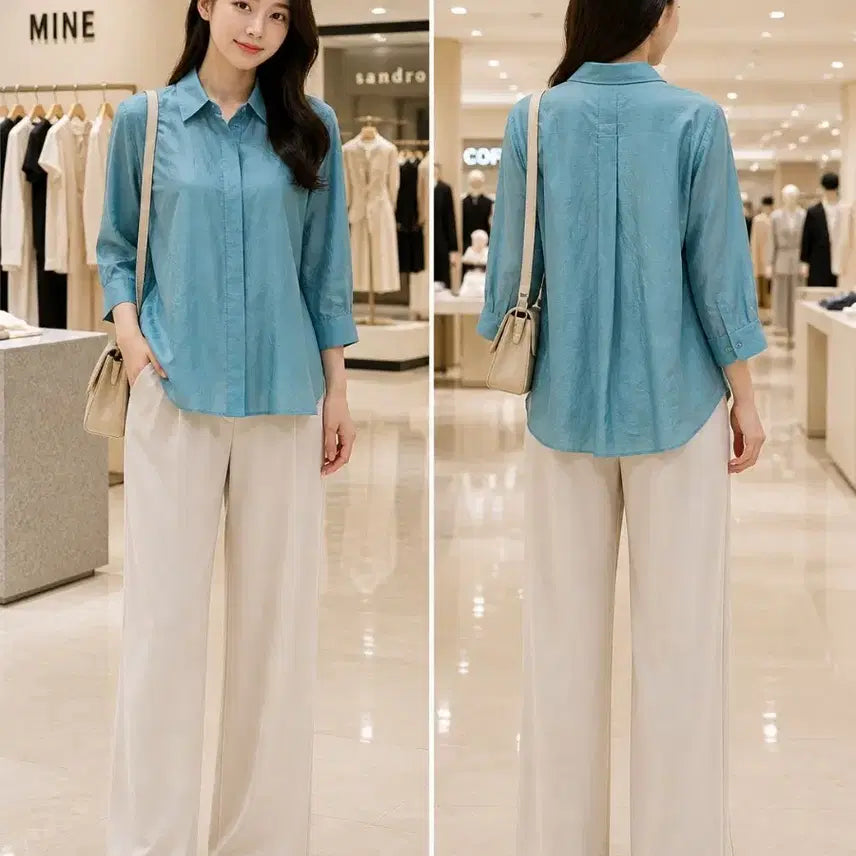 [BUNJANG] COS Boxy Fit Blue Shirt Blouse (Size 55-77) / COS 블루 셔츠 블라우스 박스핏 55~77