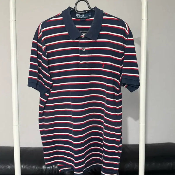 [BUNJANG] Polo Ralph Lauren Striped Short Sleeve Polo Shirt L / [폴로랄프로렌] 스트라이프 PK반팔 L