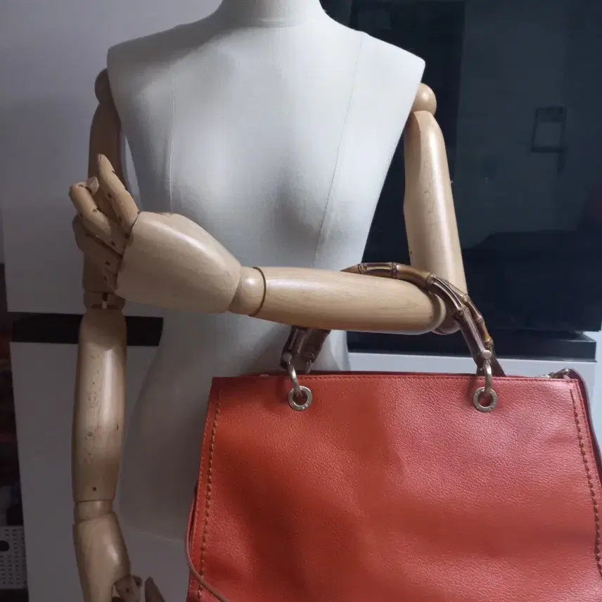 [BUNJANG] Plinio Visona Bamboo Tote Shoulder Bag / 플리니오비조나 뱀부 토트 숄더백