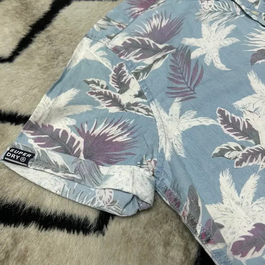[BUNJANG] Superdry Hawaiian Shirt Regular Fit Vintage Blue / [L]슈퍼드라이 하와이안 셔츠/레귤러핏/빈티지블루