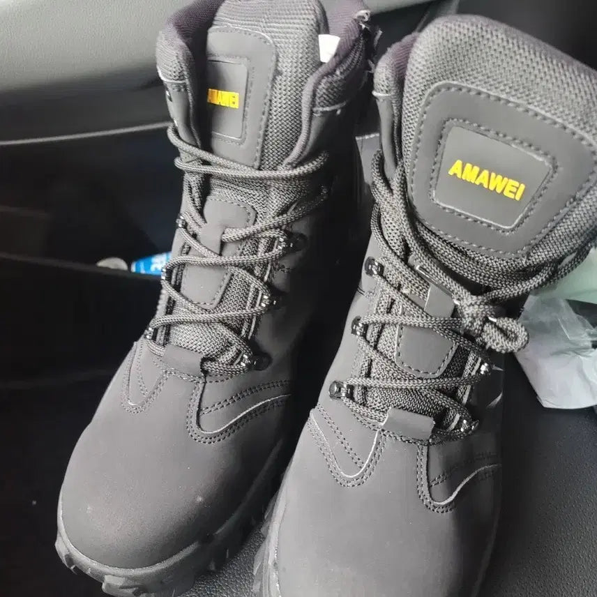 [BUNJANG] AMAWEI Black Work Boots Safety Shoes / AMAWEI 워크 부츠 안전화 검정색