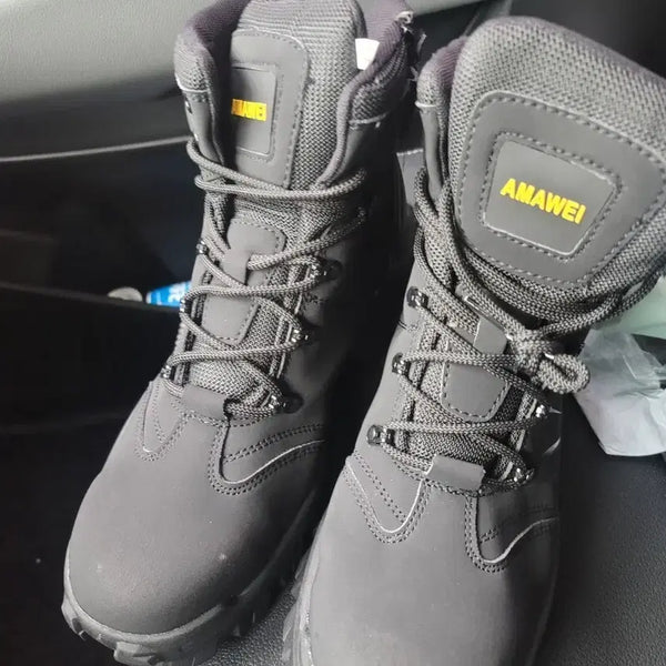 [BUNJANG] AMAWEI Black Work Boots Safety Shoes / AMAWEI 워크 부츠 안전화 검정색