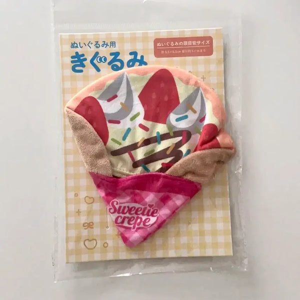 [BUNJANG] Japanese Strawberry Crepe Mini Doll Outfit / 일본 딸기 크레페 인형 옷 일본정품 인형 이불 미니 인형