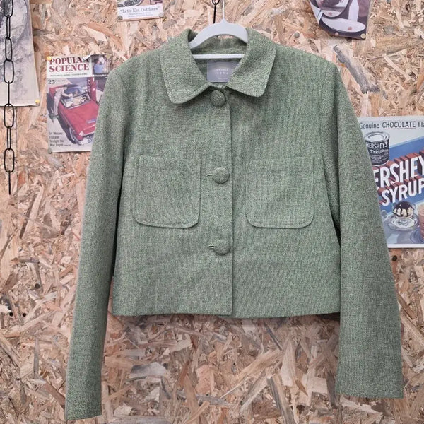 [BUNJANG] Lounge Vera Green Cropped Jacket / 라운지베라 그린 크롭 자켓