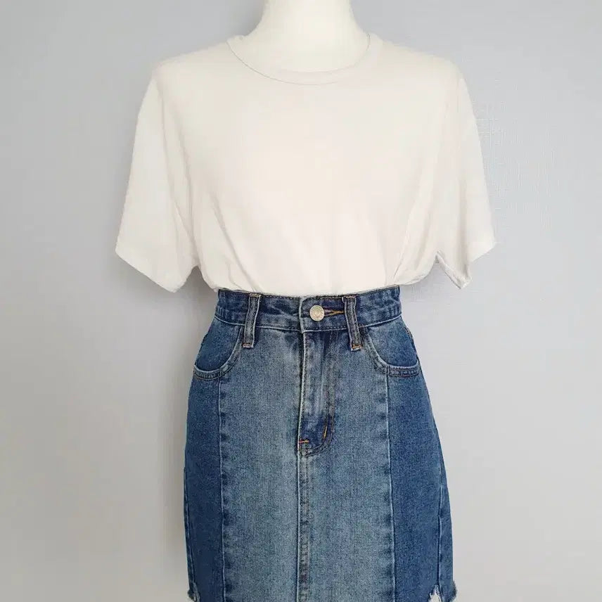 [BUNJANG] Denim Mini Skirt Shorts Black Skirt Set / 데님 스커트 청치마 숏팬츠 블랙 치마 미니스커트