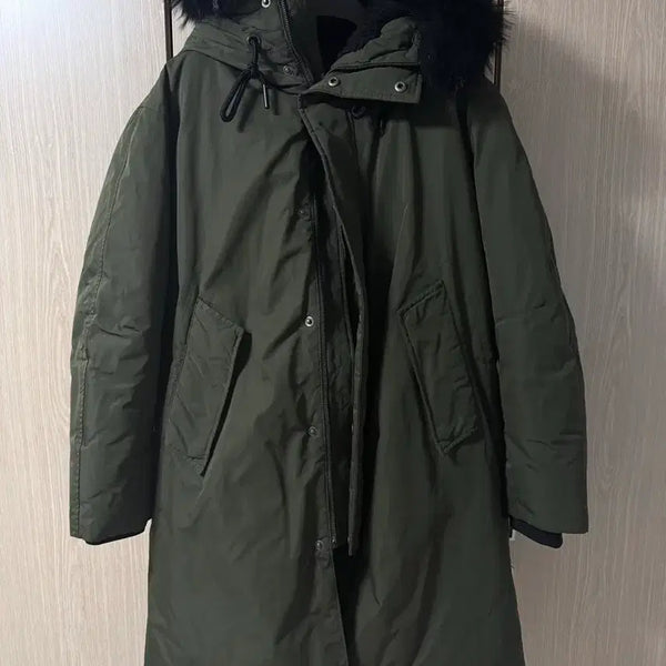 [BUNJANG] MVIO Khaki Military Padded Jumper with Fur Hood / 엠비오 카키 야상 패딩 점퍼