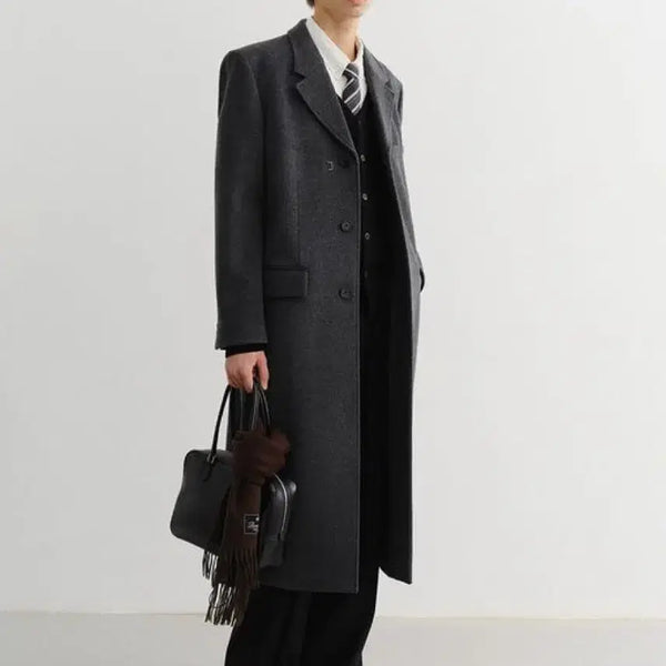 [BUNJANG] Dunst For Men Cashmere Coat Charcoal Grey XL / 던스트포맨/CASHMERE COAT CHARCOAL GREY/XL