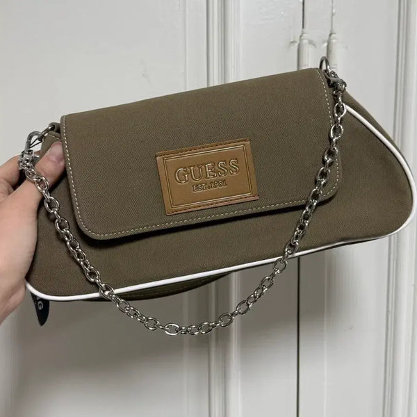 [BUNJANG] Guess x Caliiz Upcycled Shoulder/Cross Bag / 캘리즈 게스 브라운 업사이클링백