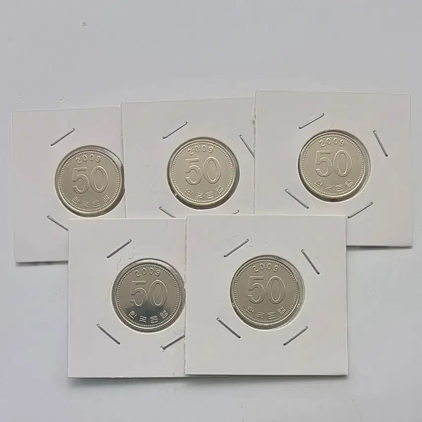[BUNJANG] 2009 50 Won Coins (Uncirculated, 5 Pieces) / 2009년50주화 5개 미사용