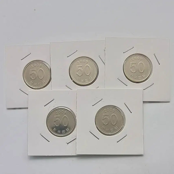 [BUNJANG] 2009 50 Won Coins (Uncirculated, 5 Pieces) / 2009년50주화 5개 미사용