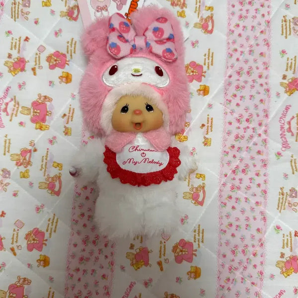 [BUNJANG] My Melody Monchhichi Doll Keychain / 마이멜로디 몬치치 인형 키링