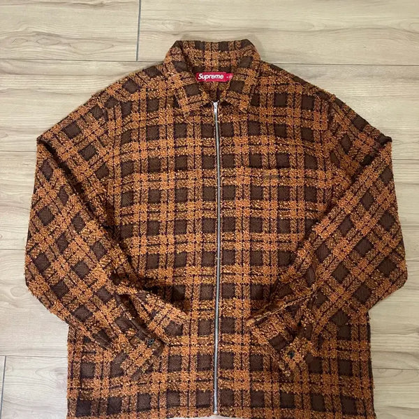 [BUNJANG] Supreme 24FW Bucl Zip-up Shirt Rust / 슈프림 부클 집업 셔츠 러스트 24FW