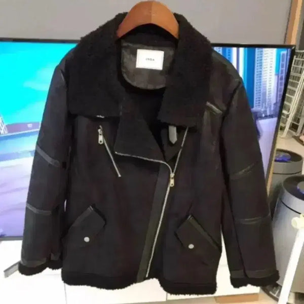 [BUNJANG] Women's Faux Fur Lined Jacket / 여성 무스탕 스타일 자켓 미착용