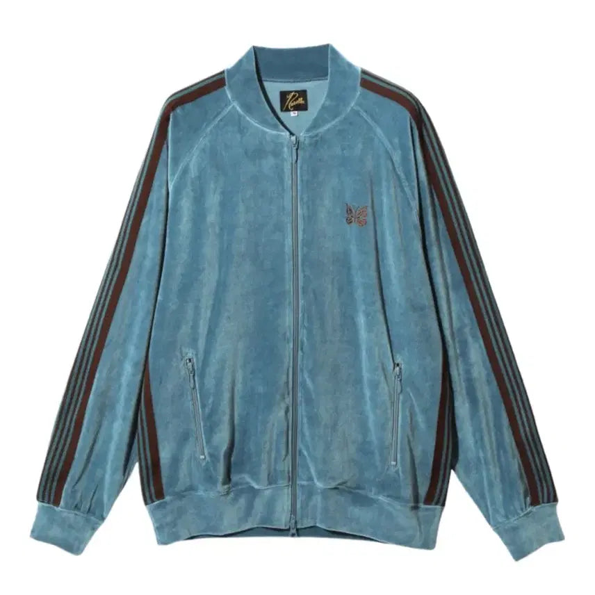 [BUNJANG] Needles R.C. Track Jacket Velour Blue Grey L / [새상품] L ) 니들스 R.C. 트랙 자켓 벨루어 블루 그레이