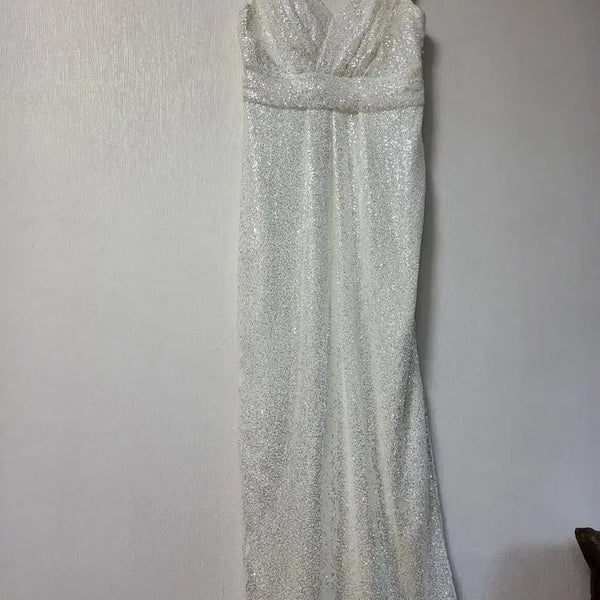 [BUNJANG] White Sequin Long Dress / 최종가격내림)화이트 스팽글 롱 드레스 파티룩(셀프웨딩)