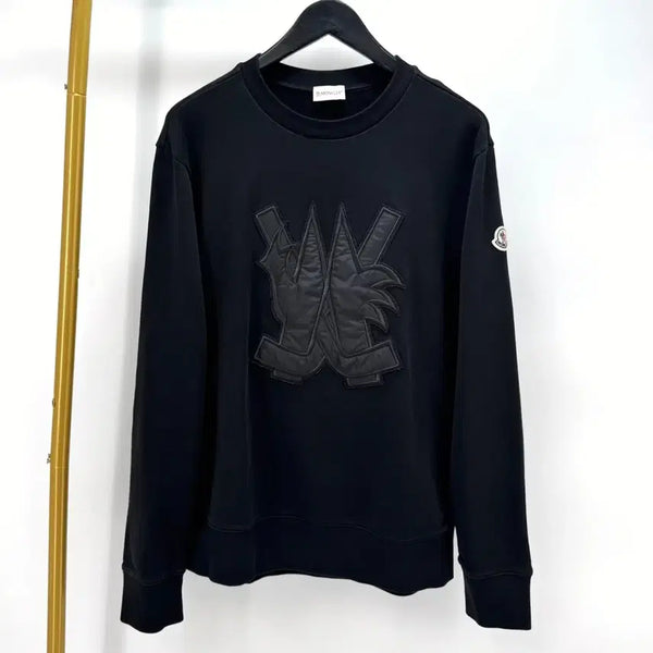[BUNJANG] Moncler Logo Patch Sweatshirt Black XL / [XL사이즈] 몽클레어 로고패치 맨투맨 블랙