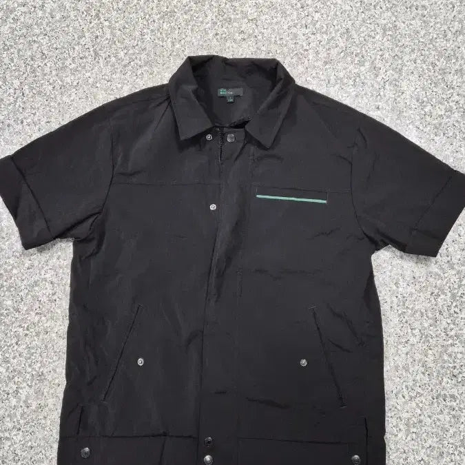 [BUNJANG] United Colors of Benetton Black Short Sleeve Shirt Jacket / 베네통 블랙 반팔 셔츠 자켓