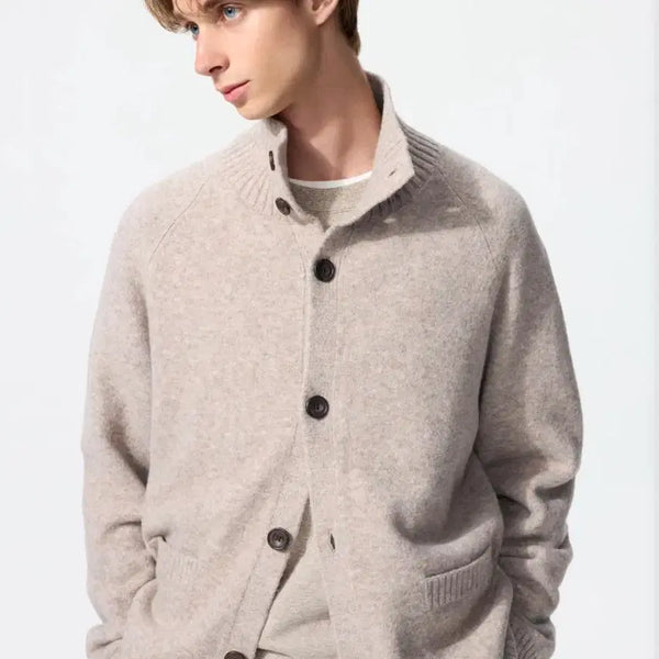 [BUNJANG] Uniqlo Souffle Yarn Stand Collar Cardigan / 유니클로 수플레얀스탠드칼라가디건