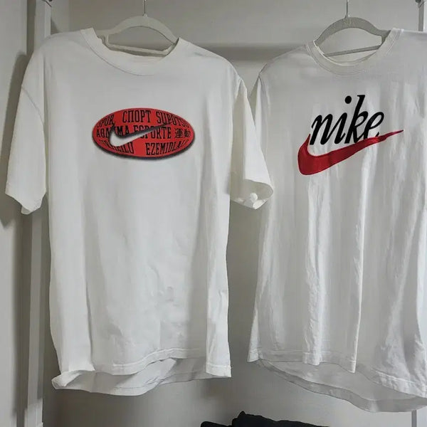 [BUNJANG] Nike White Short Sleeve T-Shirt (Right Side) / 나이키 화이트 반팔 티셔츠 오른쪽만