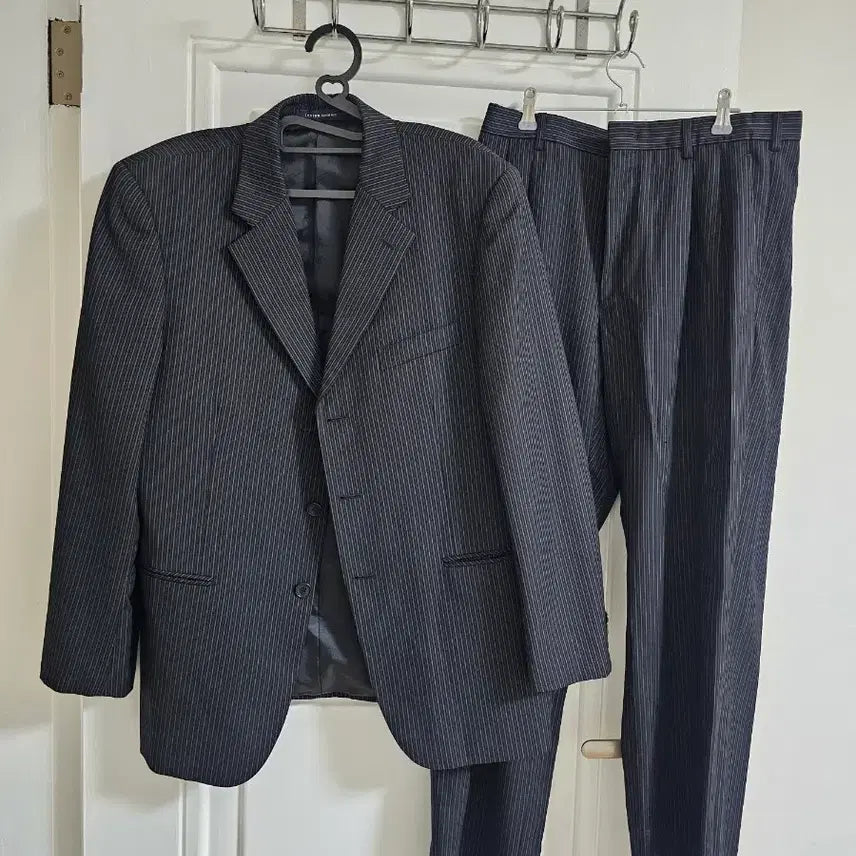 [BUNJANG] Indian Homme Striped Suit Set (Jacket + Pants) / 인디안 옴므줄무늬 정장 세트 (자켓 + 바지)