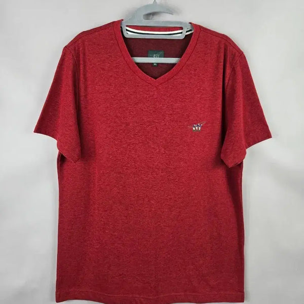 [BUNJANG] Henry Cotton Men's V-Neck Short Sleeve Golf T-Shirt Size 105 / [무료배송]헨리코튼 105 남성 골프 브이넥 반팔 티셔츠