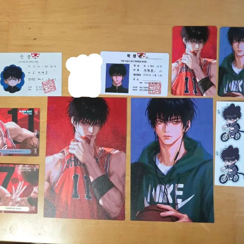 [BUNJANG] Slam Dunk Seo Taeseop Song Taeseop Fan Art Photocards, Student ID, Postcards / 농큐 슬램덩크 서태웅 송태섭 비공굿 포토카드, 학생증, 엽서
