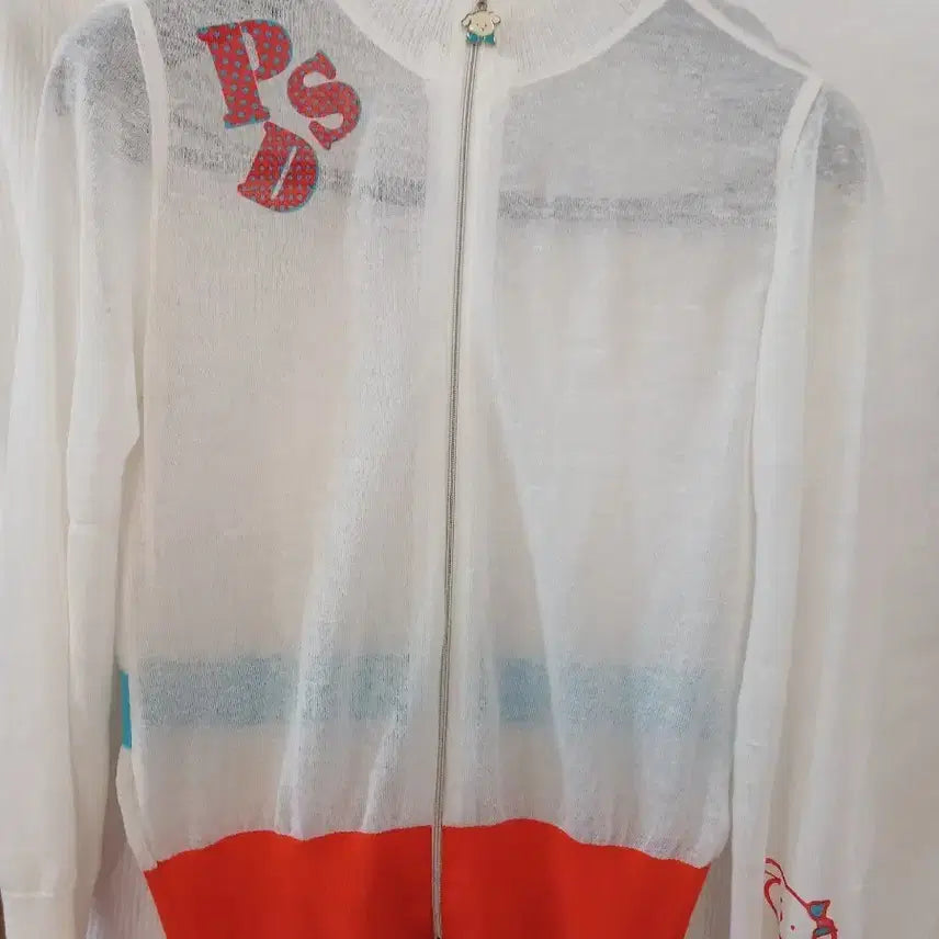 [BUNJANG] PASADI White Zip-Up Knit Cardigan Size 95 / 파사디  화이트 집업 니트 가디건 95