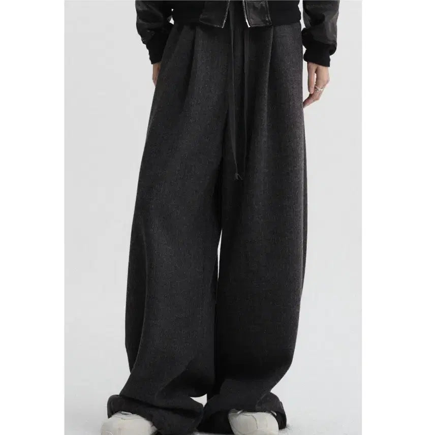 [BUNJANG] DNHSR Knitted Banding Wide Pants / 디앤써/디앤에스알 니티드 밴딩 와이드팬츠