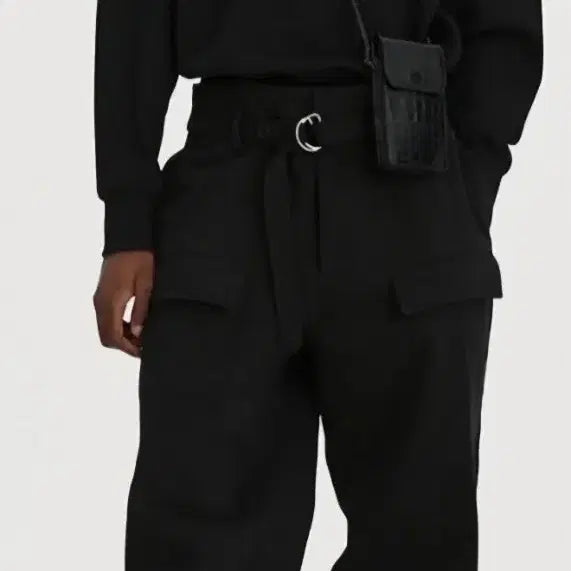 [BUNJANG] RECTO Black Belted Military Cargo Pants / 렉토 블랙 벨티드 밀리터리 카고  팬츠