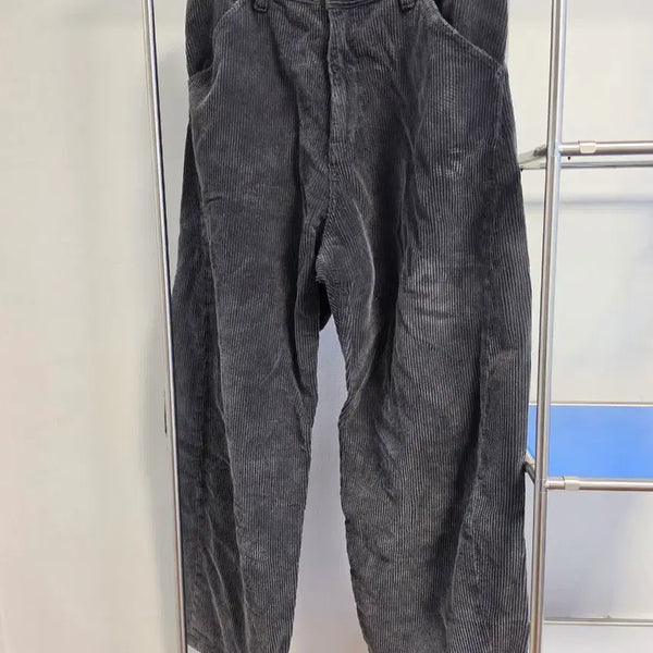[BUNJANG] Haechi Room Corduroy Black Wide Pants / 해칭룸 코듀로이 블랙 와이드 팬츠