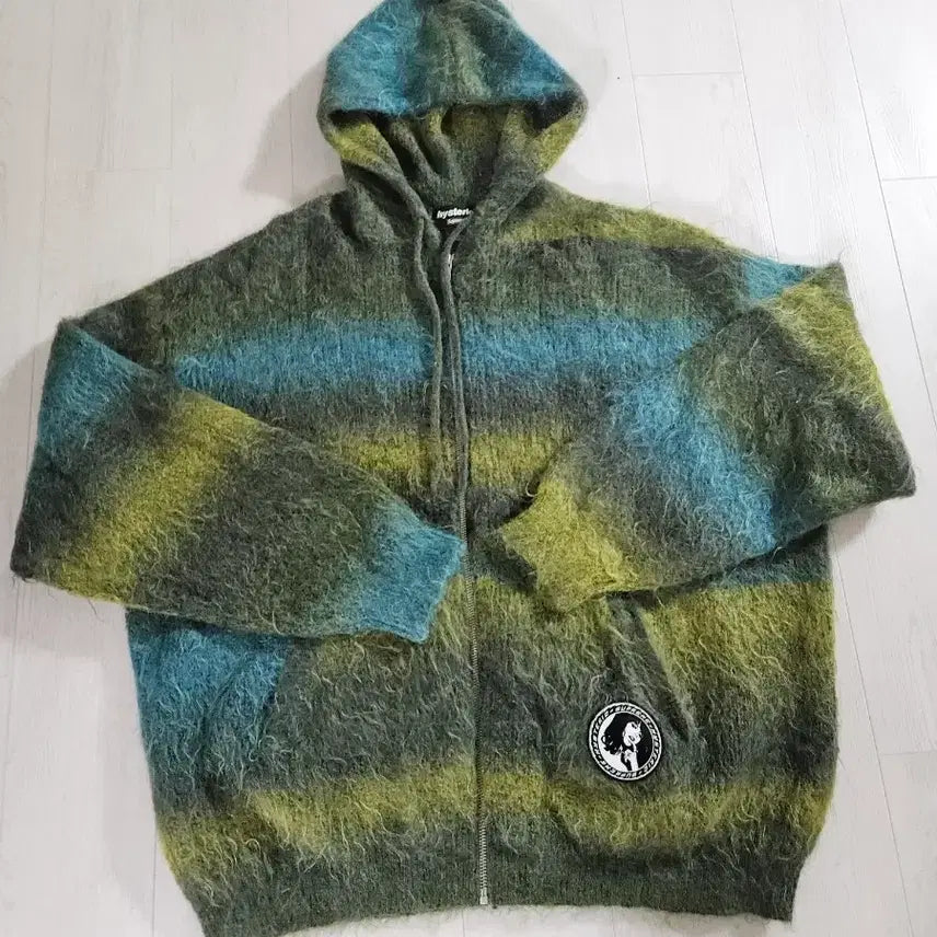 [BUNJANG] Supreme x Hysteric Glamour Mohair Zip-Up Olive XL / 슈프림x히스테릭 글래머 모헤어 집업 올리브XL