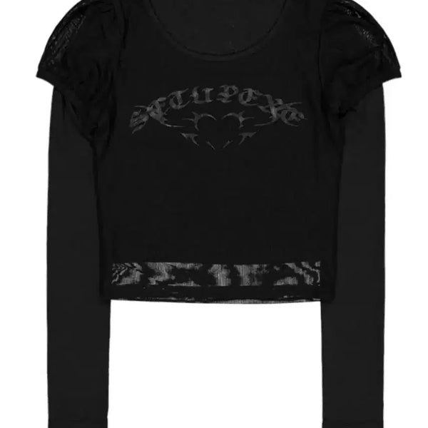 [BUNJANG] SET UP EX Mesh Layered Top Black / 셋업이엑스이 MESH LAYERED TOP BLACK