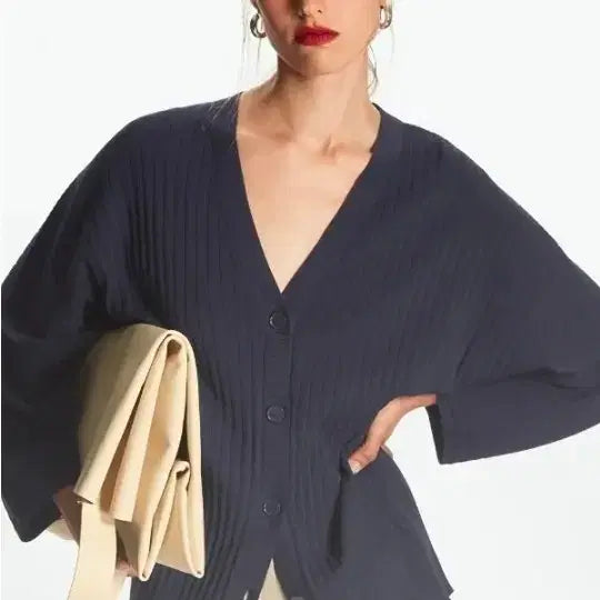 [BUNJANG] COS Ribbed Knit Cardigan (Short Sleeve) / 코스 리브드 골지 니트 가디건 반팔 여름용