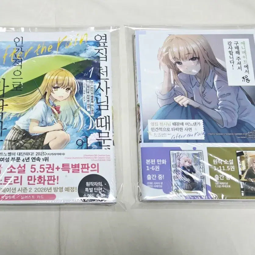 [BUNJANG] After the Rain Vol. 1-2 (First Edition, Sealed) Manga / 상태확인-옆집천사님~after the rain1,2권(코믹스초판,미개봉)