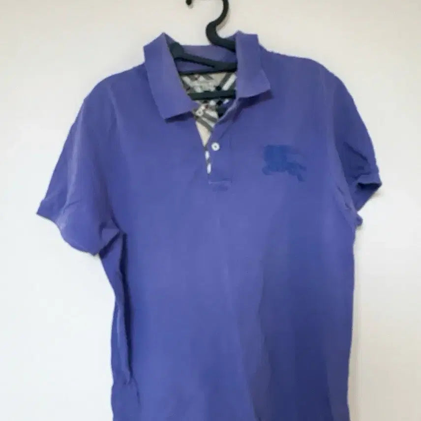[BUNJANG] Burberry Purple Short Sleeve Polo T-Shirt XL / 버버리 퍼플 반팔 폴로티 xl